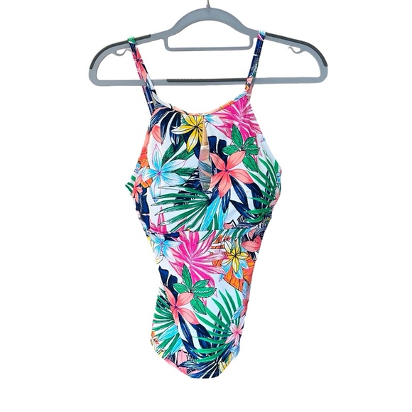 Ellen Tracy Other - NWT Ellen Tracy Womens Tankini Swim Top High Neck Floral Size 10